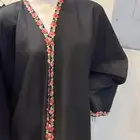 عبايه سودا بورد احمر