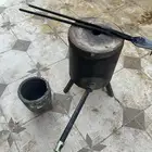 فرن صهر معادن مع بوتقه وملقاط