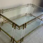 طاوله أستيل ذهبي كبيره و 4 طاولات صغيره