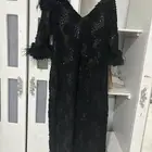 فستان سهره سترتج اسود فري سايز