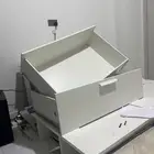 اثاث سرير نوم ايكيا مستعمل وكنب قطعتين مع دولاب جانبي
