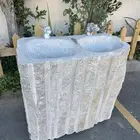 مغسلة حجر طبيعي جرانيت للبيع نحت يدوي حوضين