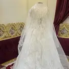 فستان زفاف موديل قطعه مطرزه كامله سنة 2025