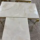 3 قطع طاولة رخام ثقيل ورجل استيل ذهبي