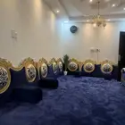 طقم مساند ظهر بديكور ذهبي مع موكيت