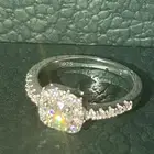 خاتم فضة عيار 925 مرصع بحجر شبيه الألماس بنسبة 90 في المية