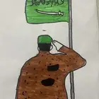 رسمه يوم العلم بعمل اليد