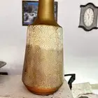 ايوتي مزهرية معدنية ارضية مزخرفة عتيقة ذهبية