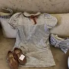 فستان بناتي جديد مع شنطة وطوق وجزمه