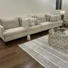 كنب هوم سنتر جديد استخدام بسيط مع الزوليه وطاولات والابجوره