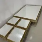 طاولة ارضية زجاج مع خدمة 4 حبات شبه جديده