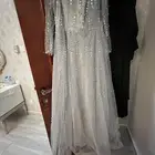 فستان تل مزين بالخرز مقاس L