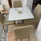 طاولة طعام سفرة زجاج مع 4 كراسي