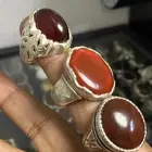 خاتم عقيق يماني كبدي صياغة الشريف ( 3 خواتم )