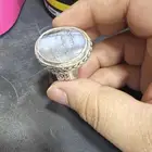 خاتم مصور شجري تفصيل الديجاني فضة مقاس 29 راهي حق عمالقة