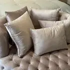 كنبه جديده لم تسخدم نهائي دائريه لون بيج على بنك تكفي لشخصي