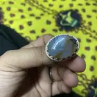 خاتم فضه عقيق عيار (925)