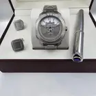 طقم رجالي ساعه وكبك وقلم ومسبحه ماركات