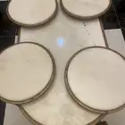 طاولة كبيره مع 4 طاولات خدمة رخام روز