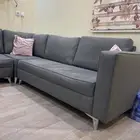 كنب L شبه جديد خشب قوي غير محشي