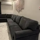 كنب مجلس 9 قطع نظيف جدا قماش شانيل