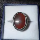خاتم عقيق يمني كبدي للبيع(جديد)