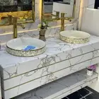 مغاسل رخام صناعي مع رخام طبيعي مكس ياخد العقل