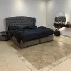 سرير كنق فخم القماش شامواه