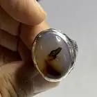 خاتم عقيق يماني مزعفر صياغة يدوية