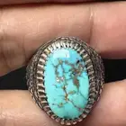 خاتم فضة فيروز نيشابوري مصور صياغة ايراني