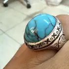 خاتم من حجر فيروز من ارض جبال سيناء مصر