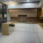 تفصيل مطابخ للسقف صاج و خشب مع رخام صناعي درجة أولى