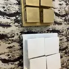 طاوله ابيض و طاوله ذهبي ارضيه مع طاولات خدمه 4 صفار