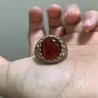 خاتم عقيق كبدي مميز على فضة تركية عيار 925 عرض خاص