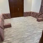 مجلس أرضي ثلاث زوايا مع الستارة والفرشة 5x6 تقريبا
