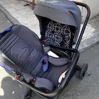 عربة اطفال مع كرسي سيارة للاطفال