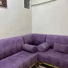 كنب صالة حرف L جديد ونظيف