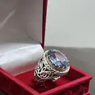 للبيع خاتم حجر التوباز اللندني الازرق