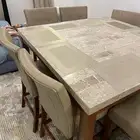 طاولة الطعام رخام طبيعي ثمانية أشخاص