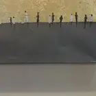 لوحه ديكور رسم يدوي بألوان الاكريليك وورق الذهب
