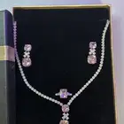 طقم مجوهرات مطلي بلاتينيوم  حجر الراين