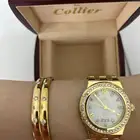 ساعة لون ذهبي أنيقة