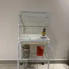 قفص طيور مع ستاند كفرات وصحن للاكل والشرب