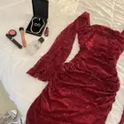 فستان احمر دانتيل