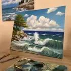 لوحة شاطئ فنية مرسومة