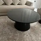 طاوله كبيره خشب اسود بمرايه