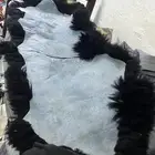 جاعد أو فرو اصلي فخامه لون اسود كبير بطول سرير نوم ابو نفر