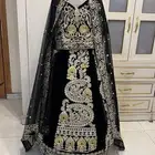 فستان ميل عروس مع م قنع تفصيل لون اسود ب 650