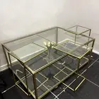 طاولة - ترولي ذهبي - طاولة خشب