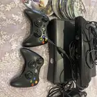 اكس بوكس 360 يشتغل مع العاب كثيرة وكاميرا للحركة ايادي شغال